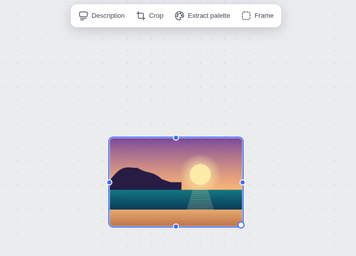 Image selected in Mappum, with the options bar at the top showing the Extract palette button