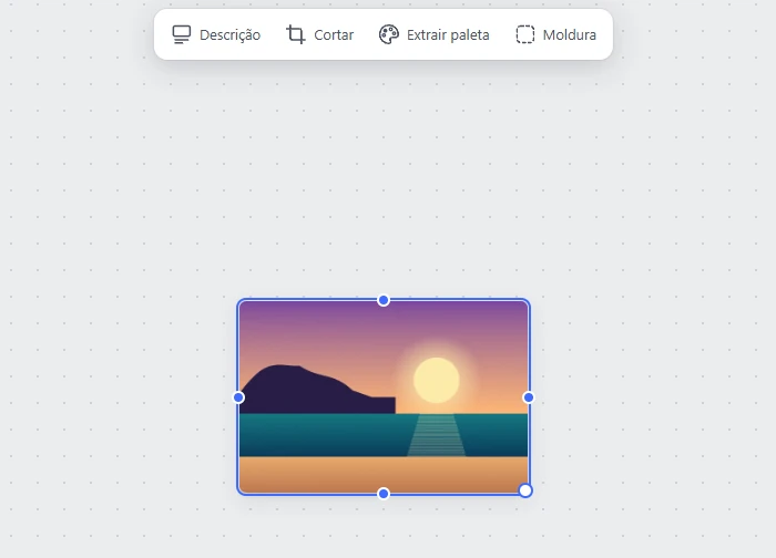 Imagem selecionada no Mappum, com a barra de opções no topo mostrando o botão Extrair paleta